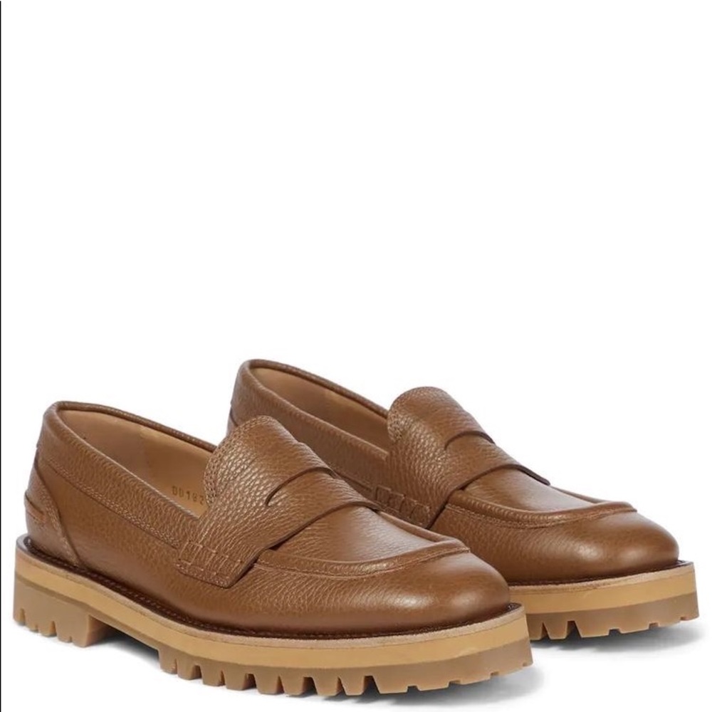 Dries Van Noten Tan Leather Loafers, 36.5